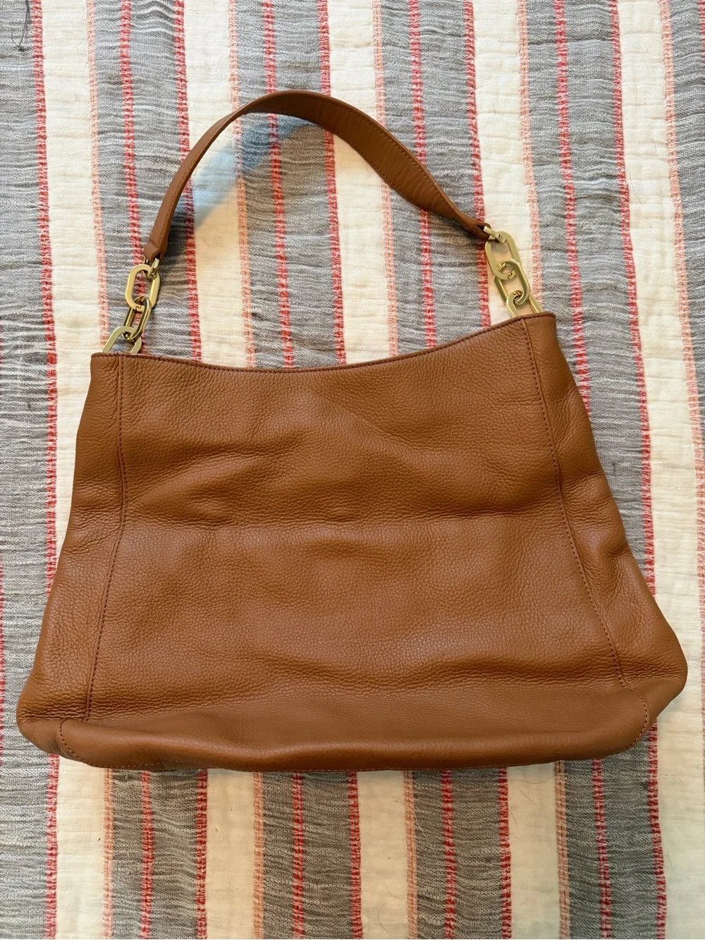 Tory Burch Britten Tan Slouchy Hobo